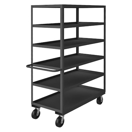 Zoro Select Utility Cart with Lipped Metal Shelves, Steel, 3,000 lb Load Capacity, 6 Shelves, 54 in L, 73 in H RSC-244873-6-3K-95