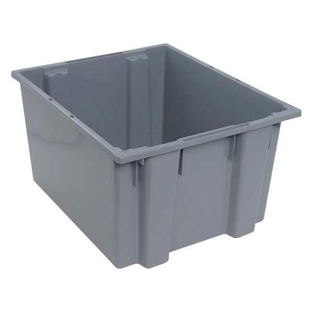 QUANTUM STORAGE SYSTEMS Stack & Nest Container, Gray, Polyethylene, 23 1/2 in L, 19 1/2 in W, 13 in H SNT230GY