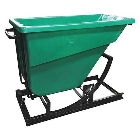 Zoro Select Self Dumping Hopper, 750 lb., Poly, Green SD 5/8 GREEN