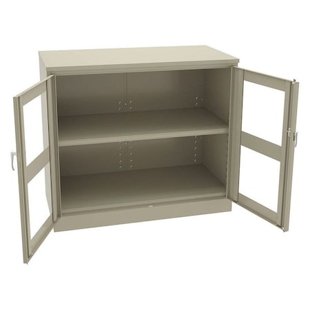 Tennsco Shelving Storage Cabinet, 42 in H, 48 in W, 24 in D, Swing, Keyed, Sand, 2 Shelves, 0 Drawers CVDJ2442A SAND