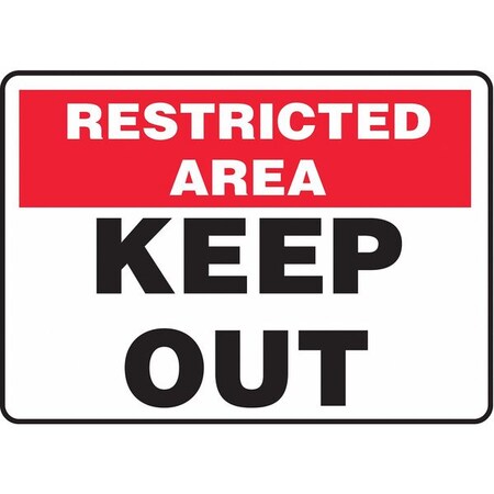 Accuform Restricted Area Sign, 7 in Height, 10 in Width, Vinyl, Rectangle, English MADM918VS