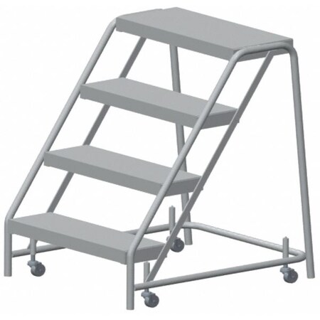 Ballymore 38" H Aluminum Rolling Ladder, 4 Steps, 350 lb. Load Capacity A4S30 GTREAD