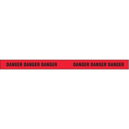 Zoro Select Barricade Tape, Danger, Red, 3 in Wide x 500 ft Length, Polypropylene, 4 mil BTR-49-5