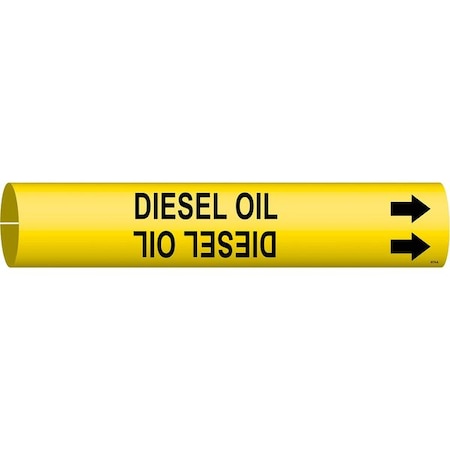 Brady Pipe Marker, Diesel Oil, Y, 3/4 to1-3/8 In 4174-A