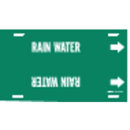 Brady Pipe Marker, Rain Water, Grn, 8 to 9-7/8 In 4115-G