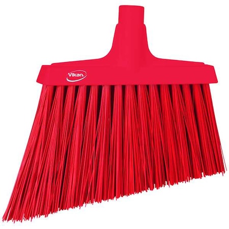 Remco 11 51/64 in Sweep Face Angle Broom, Stiff, Synthetic, Red 29144
