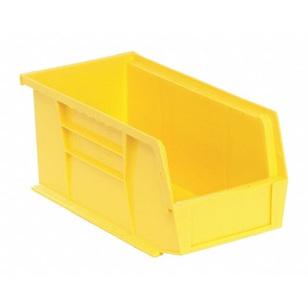 Quantum Storage Systems Hang & Stack Storage Bin, Polypropylene, Yellow, 5 in H, 5 1/2 in W, 10 7/8 in L QUS230YL