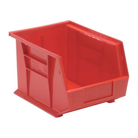 Quantum Storage Systems Hang & Stack Storage Bin, Polypropylene, Red, 7 in H, 8 1/4 in W, 10 3/4 in L QUS239RD