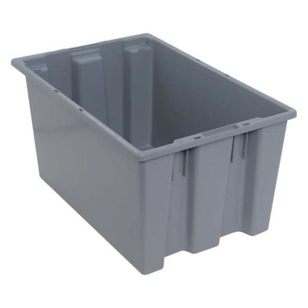 Quantum Storage Systems Stack & Nest Storage Container, 12.7 gal, 23-1/2 in L x 15-1/2 in W x 12 in H, Gray, Polyethylene SNT240GY