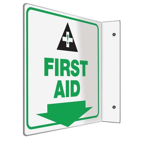Accuform First Aid, 8" W x 8" H, L-Shaped, Plastic, PSP976 PSP976