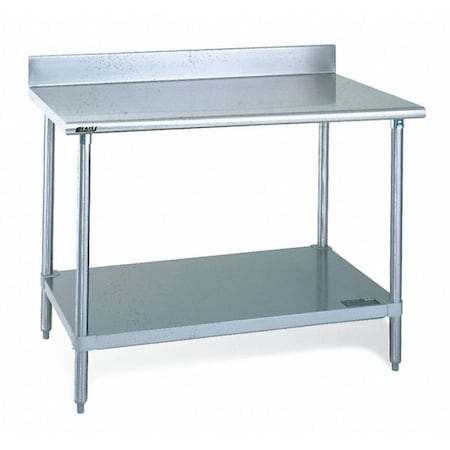 Zoro Select Work Table, Stainless Steel, 48" W, 34-1/2" to 35-1/2" Height, 600 lb., Straight T3048SE-BS