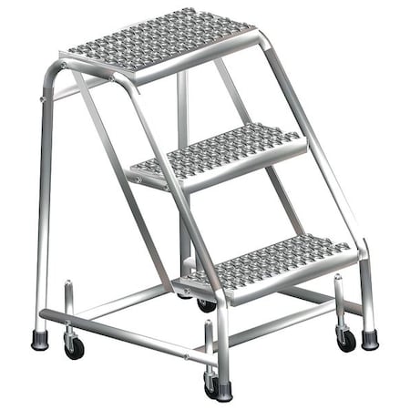 Ballymore Rolling Ladder, T304 Steel, 28-1/2 in.H SS3NG