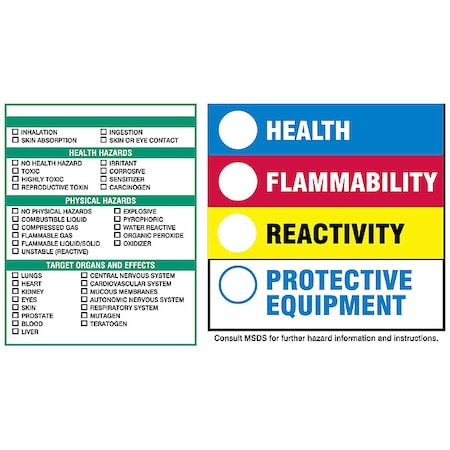 Brady Rectangle HMIG Target Label, Multicolor, Pk100 60335