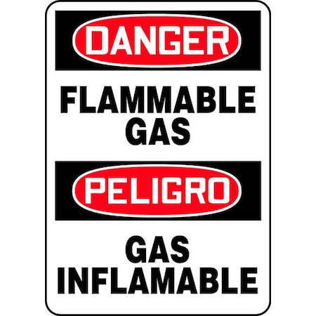 Accuform Spanish-Bilingual Danger Sign, 14 in H, 10 in W, Rectangle, English, Spanish, SBMCHG049VA SBMCHG049VA