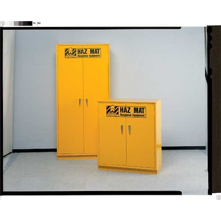 Equipto Shelving Storage Cabinet, 42 in H, 36 in W, Swing, Keyed, Yellow, 2 Shelves, 0 Drawers 1705 W/SPECIAL LABL