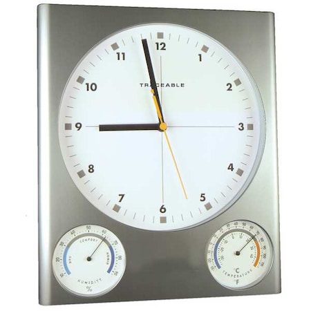 Traceable Clock Analog Hygrometer, -34 to 116 F 1079