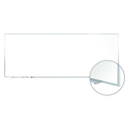 Ghent Dry Erase Board, Porcelain, 48 1/2 in, 120 1/2 in, Aluminum Frame, White, Matte M1-410-4
