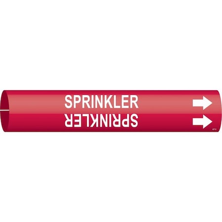 Brady Pipe Marker, Sprinkler, Red, 4 to 6 In 4277-D