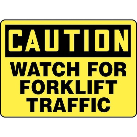 Accuform Caution Sign, 10" H, 14" W, Plastic, Rectangle, English, MVHR633VP MVHR633VP