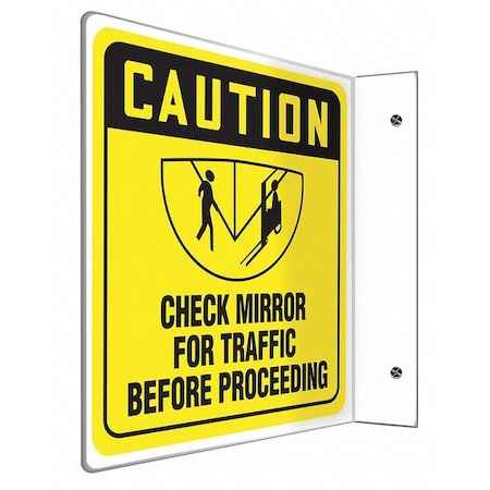 Accuform L-Shape Projection Sign, 8 in H, 8 in W, Plastic, L-Shaped, English, PSP245 PSP245