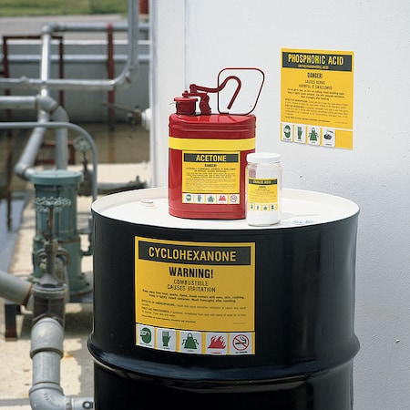 Brady Label, Methyl Ethyl Ketone, Polyester, 2 7/8 in W, 2 in H 7284PLS