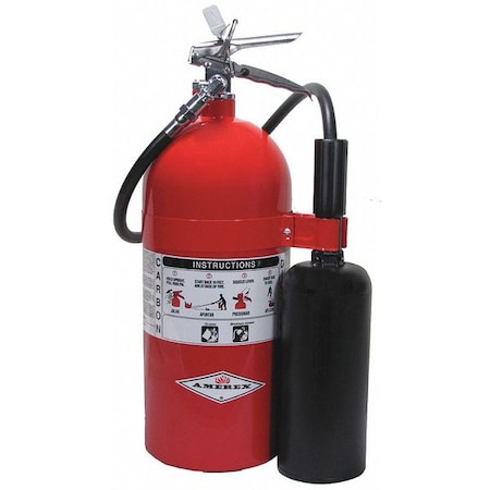 Amerex Fire Extinguisher, 10 lb Capacity, Class BC , UL Rating10B:C , Carbon Dioxide 10 sec, Discharge Time: 330