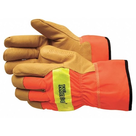 Kinco Leather Palm Gloves, Orange, 1 PR 1918-L