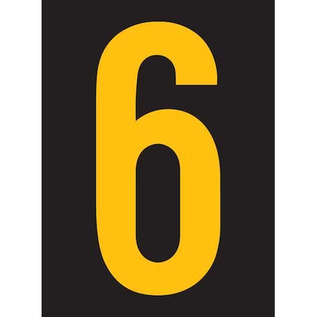 Stranco NumberLabel, Vinyl, 2-7/8inH, 1-3/4inW, PK25 RUM200-6-YB