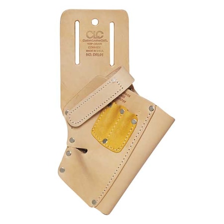 Clc Work Gear Tool Pouch, Tool Holster, Tan, Leather, 3 Pockets DRL91