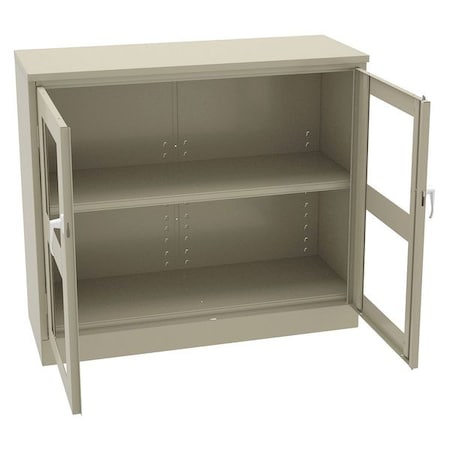 Tennsco Shelving Storage Cabinet, 42 in H, 48 in W, 18 in D, Swing, Keyed, Sand, 2 Shelves, 0 Drawers CVDJ1842A SAND