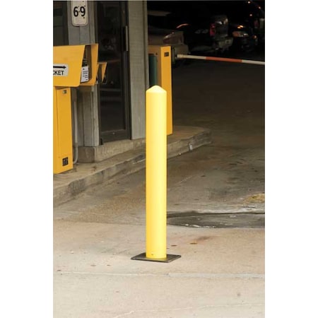 Zoro Select Bollard, 7", Polyethylene, Yellow 9VF32