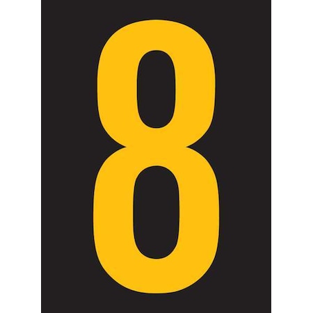 Stranco Number Label, Vinyl, 2-7/8 in H, 1-3/4 in W, PK25 RUM200-8-YB