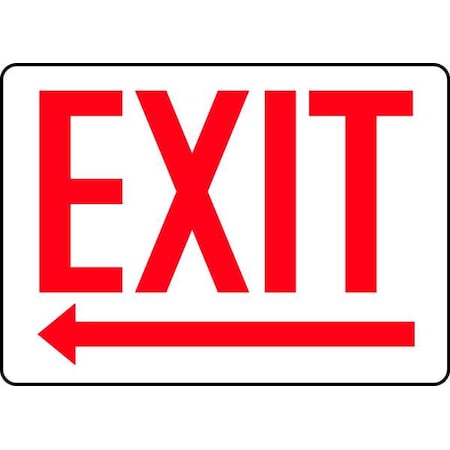 Accuform Exit Sign, Aluminum, 14" W, 10" H, Exit (Arrow Left), White MADC532VA