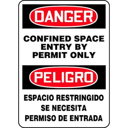 Accuform Spanish-BilinguAl Danger Sign, 14"X10", SBMCSP018VA SBMCSP018VA