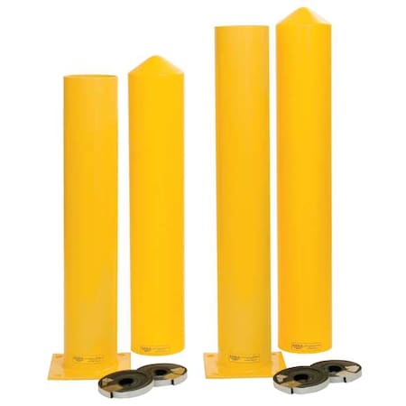 Zoro Select Bollard, 7", Carbon Steel, Yellow 1764PS