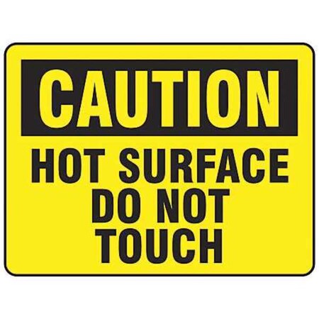 Electromark Caution Sign, 10 in H x 14 in W, Hot Surface Do Not Touch Y620253