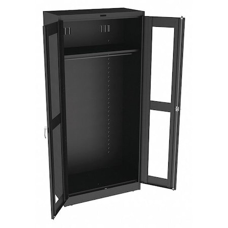 Tennsco Wardrobe Storage Cabinet, 78 in H, 36 in W, 18 in D, Swing, Keyed, Black, 1 Shelves, 0 Drawers CVD7818W BLACK