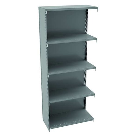 Tennsco Metal Shelving, 12"D x 36"W x 87"H, 5 Shelves, Carbon Steel QC5-3612AB