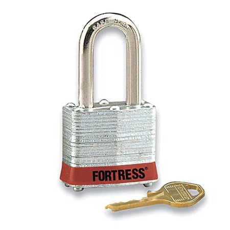Zoro Select Lockout Padlock, Keyed Different, Steel, Red, 2 in Shackle Height, 1 9/16 in Body Width 1803LHRED