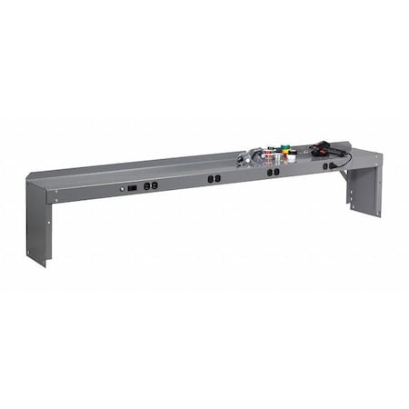 Tennsco Electrical Shelf Riser, 72x10-1/2x12, Gray RE-1072 MED GREY