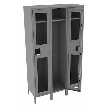 Tennsco Wardrobe Locker, 45 in W, 18 in D, 78 in H, (1) Tier, (3) Wide, Gray CSL-151872-3 MED GRE