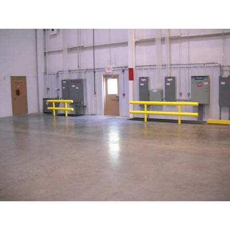 Zoro Select Guard Rail System, Yellow, 42 In. H, Steel SGR-2-120-42-P