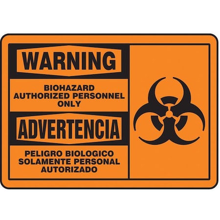 Accuform Warning/Advertencia, 10" W x 7" H, Rectangle, Aluminum SBMBHZ302MVA
