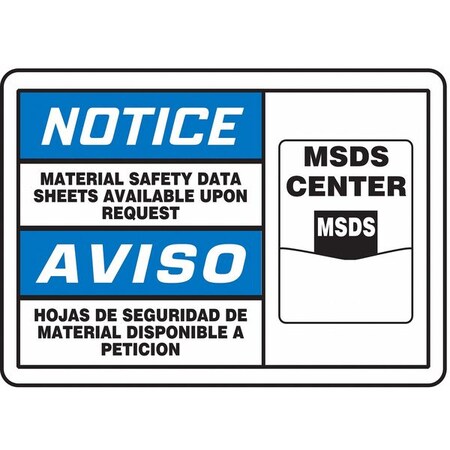 Accuform Notice/Aviso, 10" W x 7" H, Rectangle, Aluminum SBMCHM802MVA