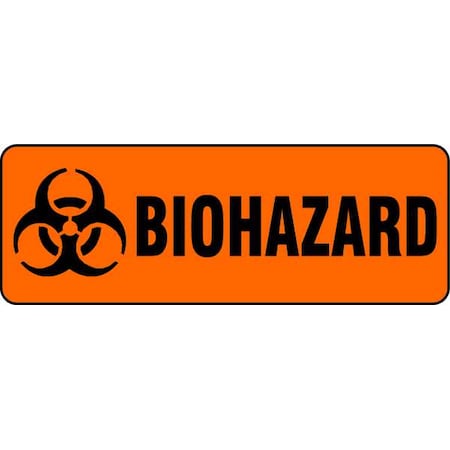 Brady Biohazard Sign, 3 1/2 in Height, 10 in Width, Polyester, Rectangle, English 20112KLS