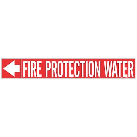 Brady Pipe Marker, Fire Protection Water, 1 In.H 20430