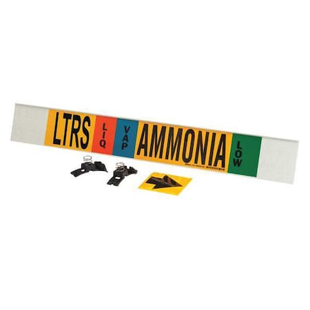 Brady Ammonia Pipe Marker, LTRS, 8In and Above, 59934 59934