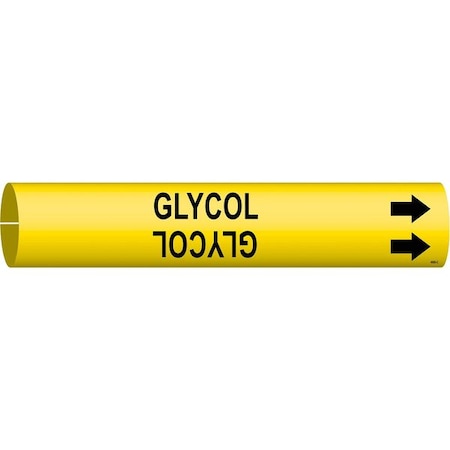 Brady Pipe Marker, Glycol, Yel, 2-1/2 to 3-7/8 In 4068-C