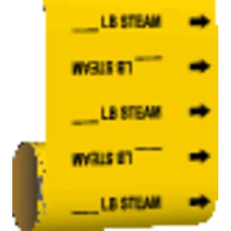 Brady Pipe Marker, _lb. Steam, Yel, 41483 41483