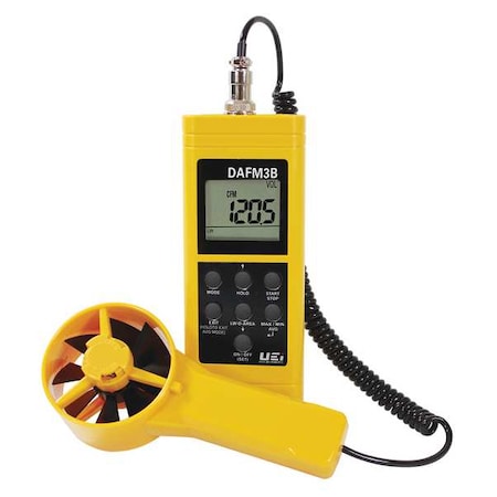 Uei Test Instruments Anemometer with Humidity, 99 to 3937 FPM DAFM3B
